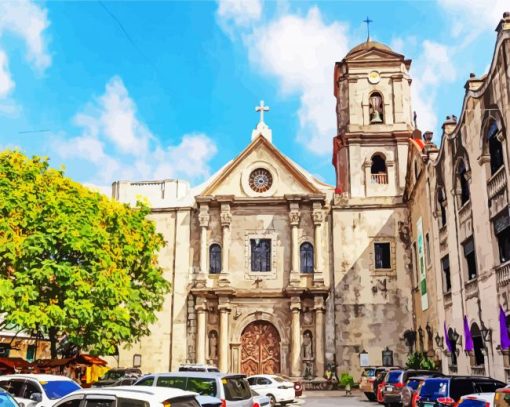 San Agustin Chirch Manila paint by number paint by numbers