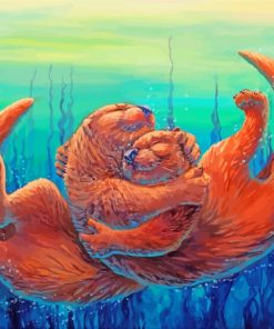 Aquatic Sea Otters paint by numbers