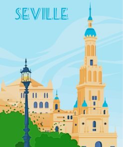 Seville Spain Poster paint by numbers