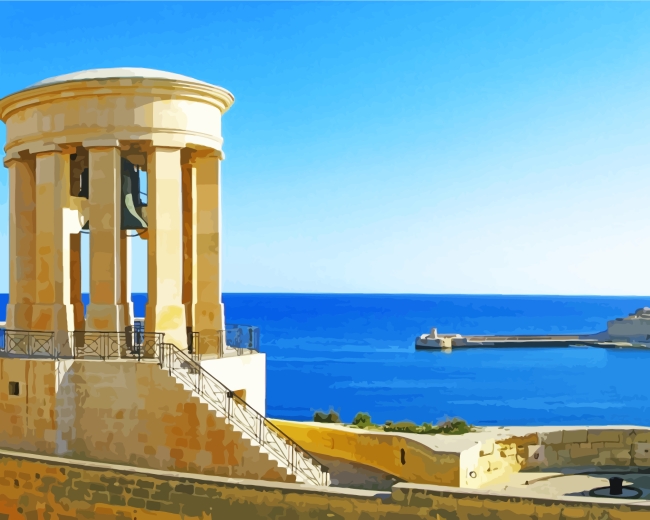 Siege Bell War Memorial Malta paint by numbers