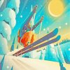Skiing Illustration paint by numbers
