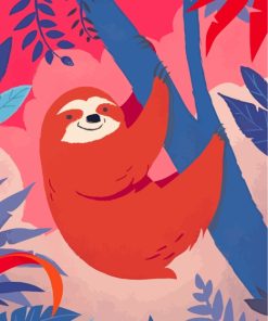 Sloth Animal Illustration paint by numbers