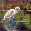 Snowy Egret Bird Art paint by numbers