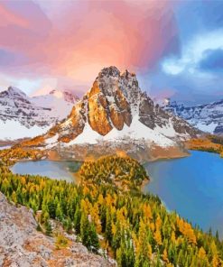 Snowy Mount Assiniboine Canada paint by numbers