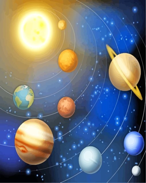 Solar System paint by numbers