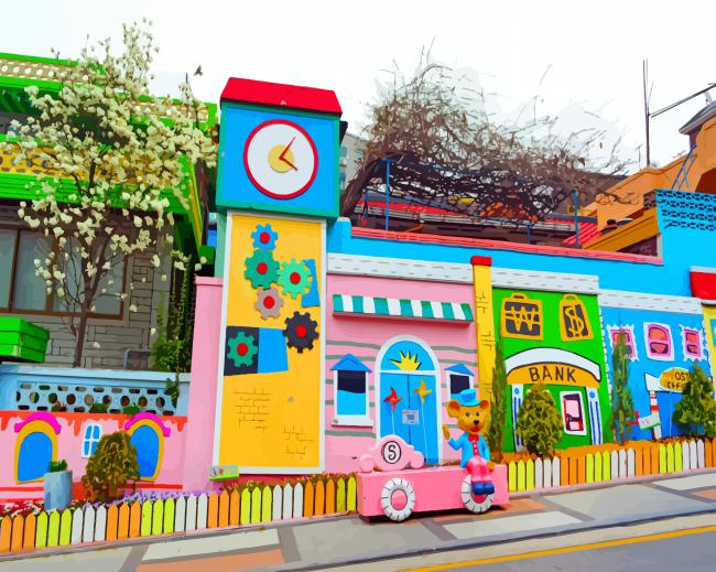 Songwol Dong Fairy Tale Village Incheon Korea paint by numbers