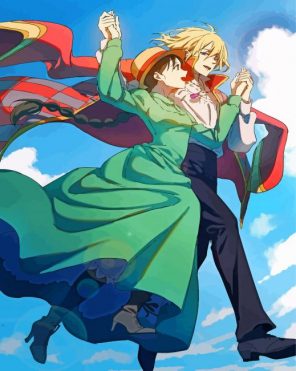 Howl And Sophie Howl's Moving Castle paint by numbers