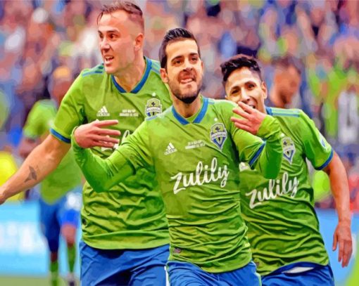 Sounders Players paint by numbers