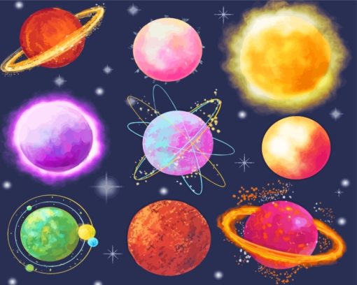 Space Planets paint by numbers