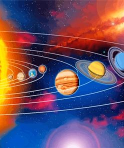 Space solar System paint by numbers