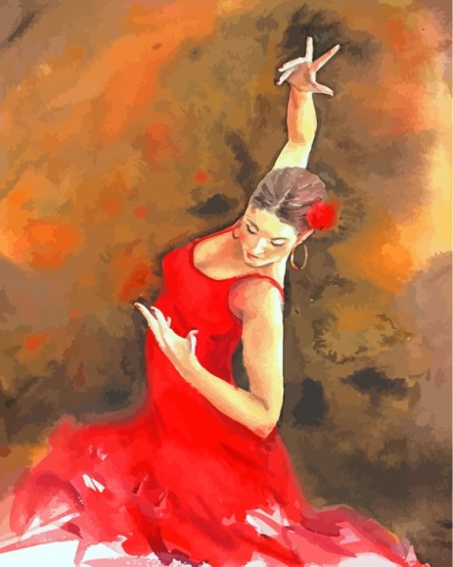 Spanish Flamenco Dancer Art paint by numbers