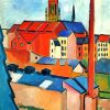 St Mary With Houses And Money By Macke paint by numbers
