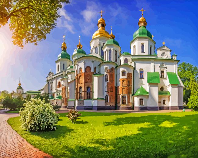 St. Sophia's Cathedral Kiev paint by numbers