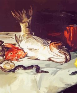 Still Life With Fish By Manet paint by numbers