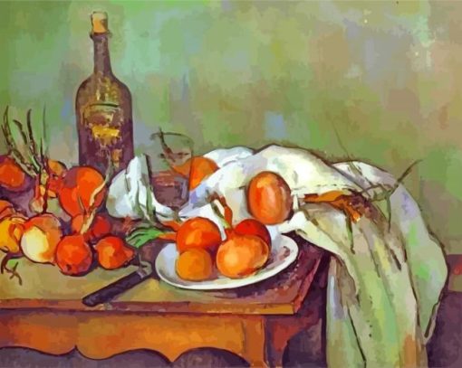 Still Life With Onions By Paul Cezanne paint by numbers