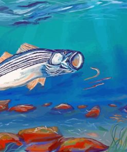 Striped Bass Underwater Painting paint by numbers