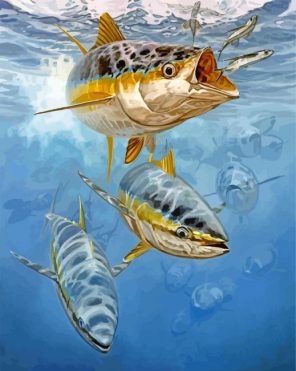 Underwater Striped Bass Painting paint by numbers