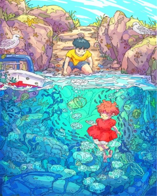 Studio Ghibli Ponyo paint by numbers