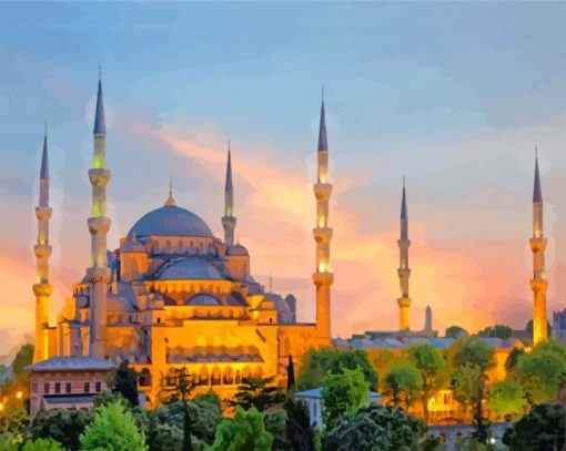 Sultan Ahmet Mosque Turkey paint by numbers