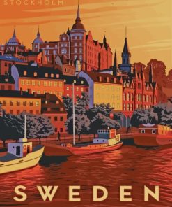 Sweden Poster paint by numbers