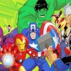 The Avengers Cartoon paint by numbers