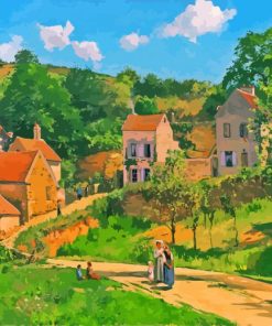 The Hermitage At Pontoise By Pissarro paint by numbers