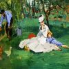 The Monet Family In Their Garden At Argenteuil By Manet paint by numbers