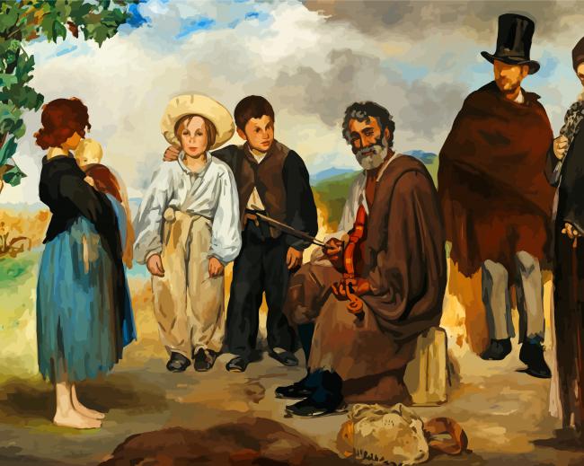 The Old Musician By Manet paint by numbers