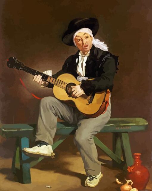 The Spanish Singer By Manet paint by numbers