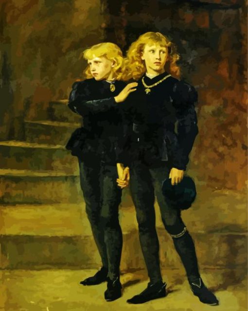 The Two Princes Edward and Richard in the Tower paint by numbers