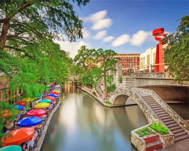 San Antonio River US Texas paint by numbers