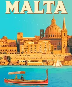 Valletta Malta Poster paint by numbers
