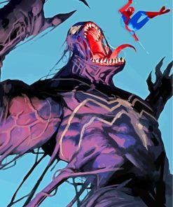 Venom And Spider Man paint by numbers