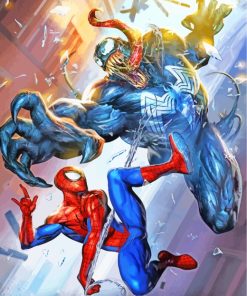 Venom And Spider Man Superheroes paint by numbers