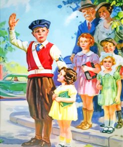 Vintage Crossing Guard paint by numbers