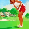 Vintage Golfer Woman paint by numbers