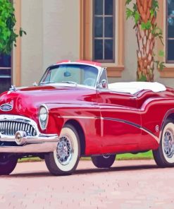 Red Vintage Buick Skylark Convertible paint by numbers