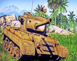 Tank War Thunder Game paint by numbers