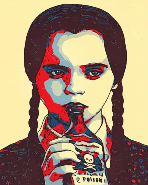 Wednesday Addams Illustration paint by numbers