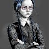 Wednesday From Addams Family Illustration paint by numbers