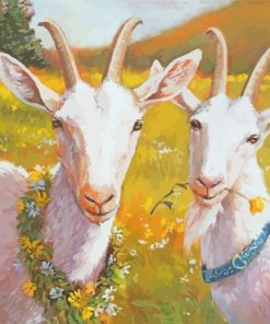 Two White Goats paint by numbers