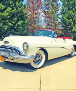 White Buick Skylark Convertible paint by numbers