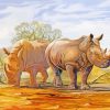 Wild Rhinos Art paint by numbers