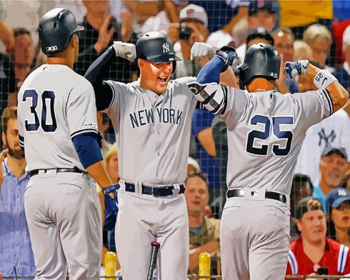 Yankees Baseball Team paint by numbers