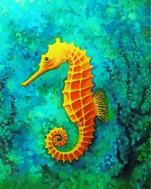 Yelow Seahorse paint by numbers