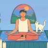 Yoga Man And Cat paint by numbers