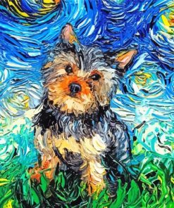Yorkie Starry Night paint by numbers