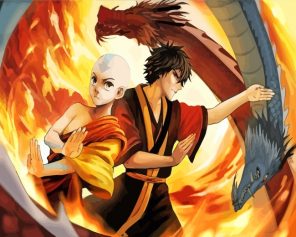 Zuko And Aang Avatar paint by numbers