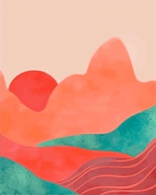 Abstract Mountains Minimalist Landscape paint by numbers