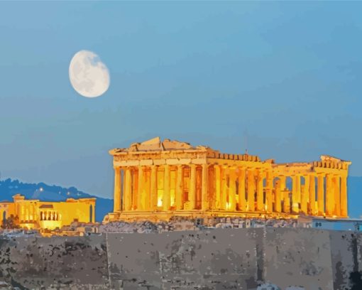 Acropolis Of Athens Greece paint by numbers